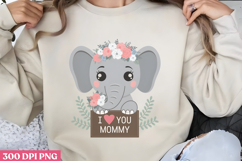 I love you Mommy PNG ,Cute Animals Mothers Day Clipart PNG Product Image 1