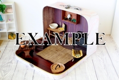 Miniature old travel dollhouse photo set, diorama rustic JPG Product Image 2