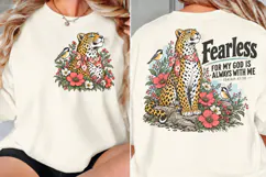Fearless Christian Front Back PNG, Leopard Faith Front Back Product Image 2