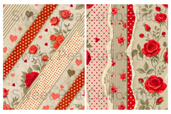 Valentines, Shabby Chic, Papers, Junk Journal Product Image 2