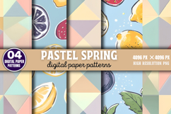 Pastel Spring Pattern Digital Paper Background PNG Product Image 1