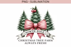 North Pole PNG Sublimation Design, Pink Christmas Shirt Product Image 4
