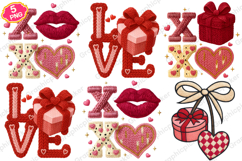 XOXO Knit PNG, Xoxo Yarn PNG, Love PNG, Vday Cherry PNG Product Image 1