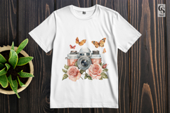 Vintage Camera Floral Clipart PNG Set Product Image 2