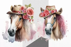 Hors clipart, Farm animals clipart, Watercolor Product Image 2