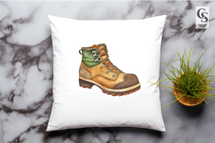 Watercolor Hiking Boots Clipart Sublimation PNG Product Image 3