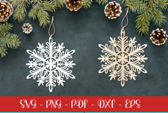 Snowflake laser SVG PNG| Christmas Snowflakes ornament Product Image 1