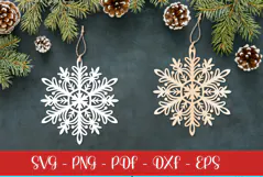 Snowflake laser SVG PNG| Christmas Snowflakes ornament Product Image 1