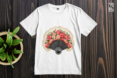 Vintage Floral Hand Fans Clipart Sublimation PNG Product Image 2