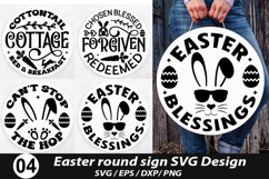Easter Round Sign SVG Design - Cottontail cottage bed &amp; brea Product Image 1