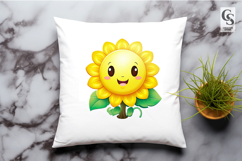 Cute Sunflower Characters Clipart Sublimation PNG Product Image 2