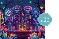 Mexican Tumbler Wrap Design, Sugar Skull Tumbler Sublimation Product Image 2