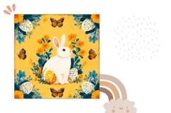 Easter Pillowcase, Floral Easter Eggs Pillow Design Product Image 2