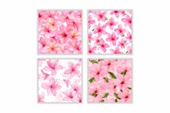 Watercolor Pink Azalea Flower Digital Paper Product Image 2