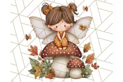 Fall Fairy Clipart PNG, Autumn Fairy People With Wings Product Image 2