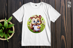Cute Hedgehog With Flowers Clipart Sublimation PNG Product Image 2