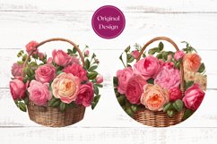 Flowers Car Coaster Sublimation, Pink Peony Car Coasters Product Image 2