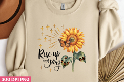 Rise up and pray PNG, Sunflower Christian Sublimation PNG Product Image 2
