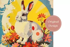 Cute Bunny Tumbler Sublimation, Pop Art Bunny Tumbler PNG Product Image 2