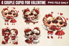 Couple Cupid For Valentine Clipart PNG Product Image 1