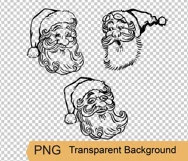 Santa face Christmas svg, png Santa print for Cricut Product Image 2