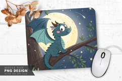 Moonlit Dragon in a Tree Mouse Pad PNG Design Product Image 1