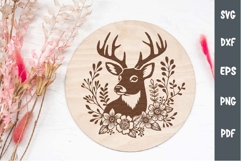 Deer Head SVG PNG, Deer antlers, Cricut, Silhouette cut file Product Image 2