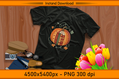 Book Pumpkin Fall Reading Sublimation PNG Product Image 2