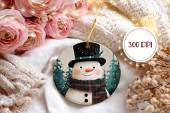 Rustic Snowman Ornament Design, Christmas Ornament Template Product Image 2