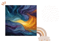 Cosmic Pillow Case, Abstract Pillow Sublimation Product Image 2