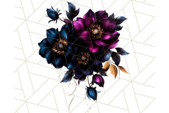 Gothic Floral PNG, Dark Aesthetic Flowers Clipart Print Product Image 2