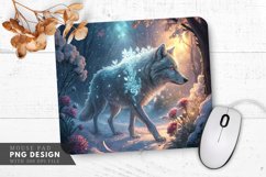 Frosted Wolf in an Enchanted Winter Garden Mouse Pad PNG Product Image 1