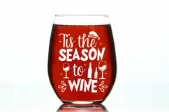 Tis the season to wine SVG, Christmas SVG Product Image 2