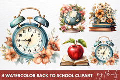 Back to School Sublimation Clipart, Watercolor Clipart Product Image 1