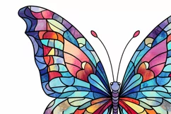 Stained Glass Butterfly PNG, DTF Transfers,Watercolor Design Product Image 3