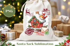 Christmas Bird Santa Sack, Winter Santa Sack Printable Product Image 1