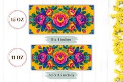Floral Mug Design, Colorful Flowers Mug PNG, Neon Flowers Product Image 2