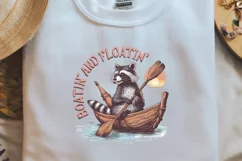 Retro Funny Raccoon Boatin and floatin Png Product Image 2