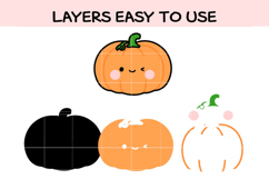 Kawaii Pumpkin Clipart Set | Cute Halloween Pumpkins Product Image 3