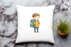 Cute School Boys Characters Clipart Sublimation PNG Product Image 3