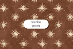Vintage Beige Stars on Brown Distressed Background Product Image 1