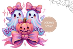 Halloween Background, Cartoon Halloween Ghost Digital Papers Product Image 2