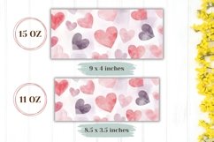 Pink Love Mug Wrap, Cartoon Hearts Mug Sublimation PNG Product Image 2