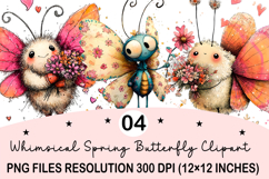 Whimsical Spring Butterfly Clipart Product Image 1