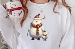 Cute Christmas Highland Cow Clipart, Christmas PNG Product Image 2