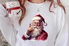 Vintage Black Pink Santa Claus Sublimation Clipart Product Image 2