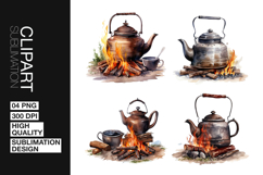 Camping Kettle Art Clipart PNG Product Image 1