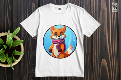 Adorable Baby Fox Winter Clipart Sublimation PNG Product Image 2
