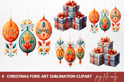 Christmas Fork Art Sublimation Clipart Christmas Fork Art Product Image 1