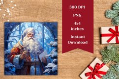 Christmas Square Coasters, Santa Claus Sublimation Designs Product Image 2